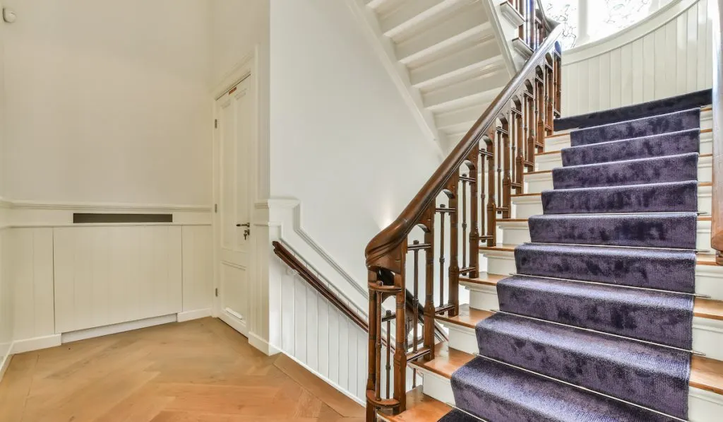 violet staircase rug