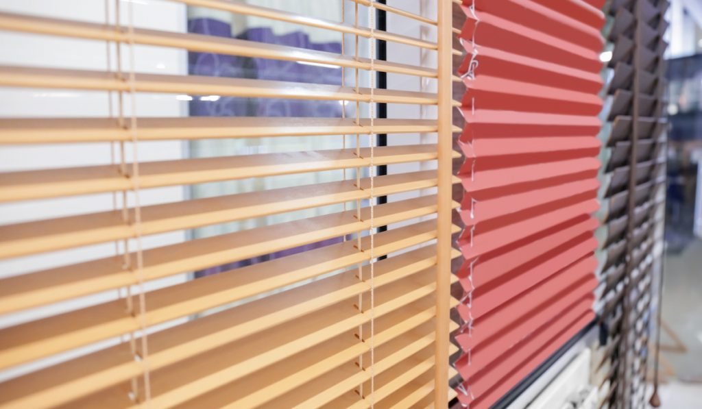 different colored window blinds