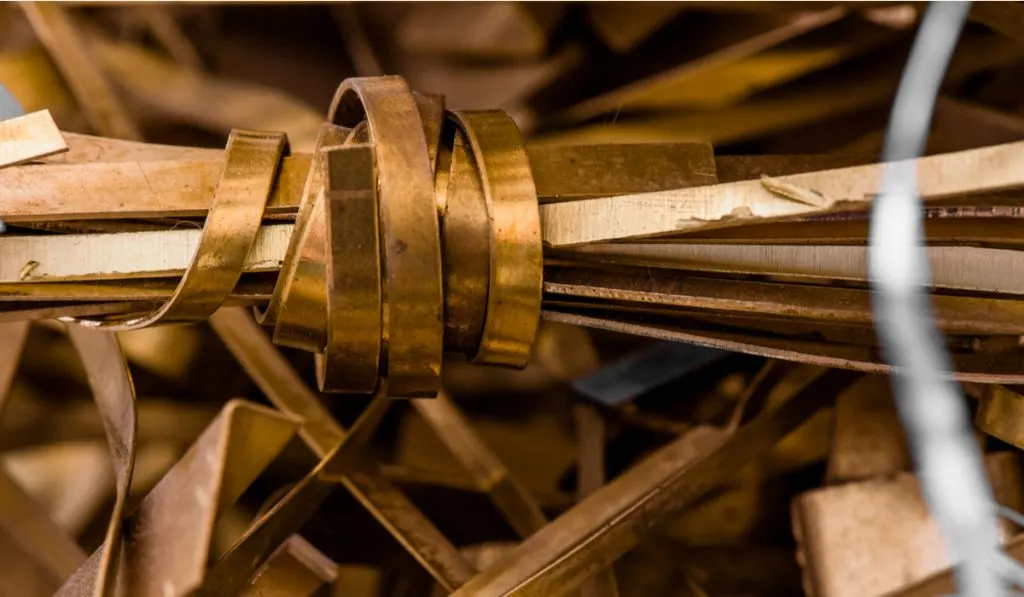 brass wire on a copper background